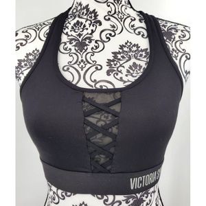 Victoria's Secret The Player Racerback  Sports Bra Size Small Sheer Strappy